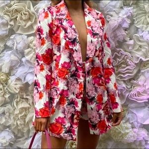 Floral Missguided Blazer & Shorts Set
